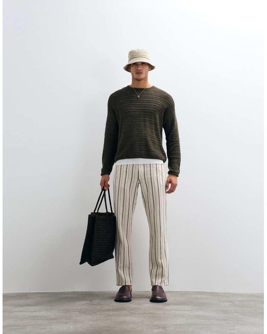 ASOS Black Oversized Long Sleeve Knitted Ribbed T-Shirt for men