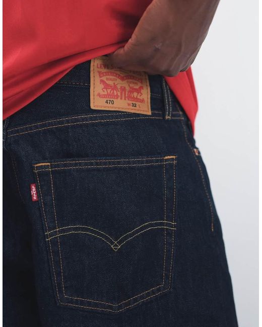 Levi's Red 470 Baggy Denim Shorts for men