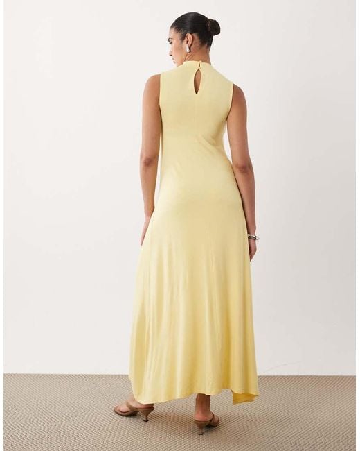 ASOS Metallic Asos Design High Neck Sleeveless Midi Dress