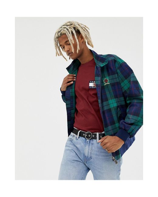 tommy jeans plaid trucker jacket