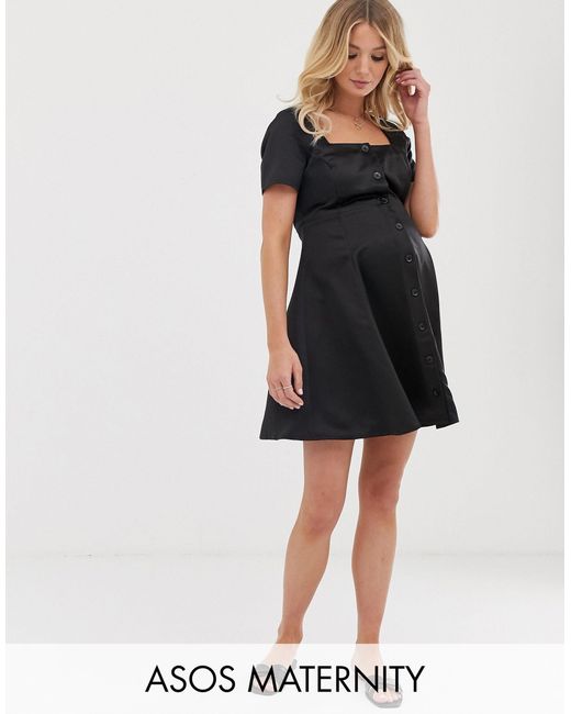 black maternity skater dress