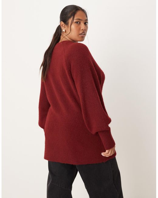 ASOS Red Asos design curve – longline-strickjacke aus flauschigem garn