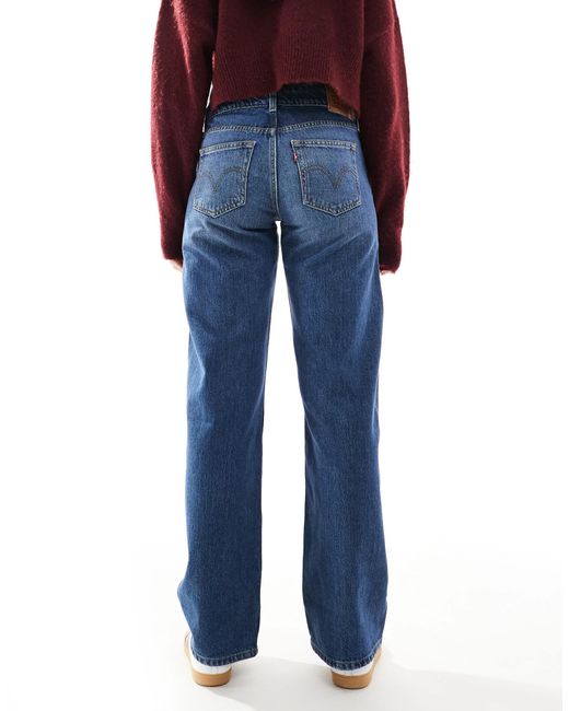 Levi's Blue Superlow Waist Straight Loose Fit Jeans