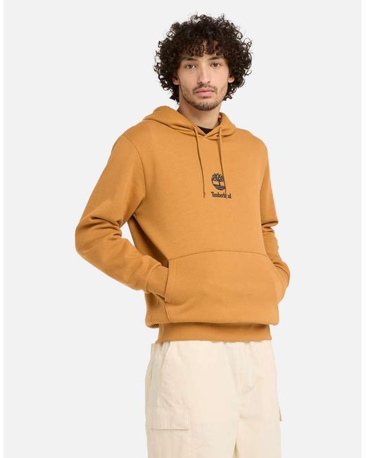 Felpa Con Cappuccio Color Grano Con Logo Stampato di Timberland in Orange da Uomo