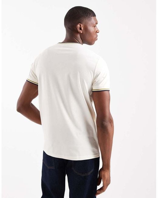 Fred Perry White Twin Tipped T-Shirt for men