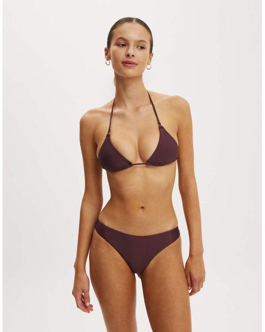 Cotton On Brown Micro String Triangle Bikini Top