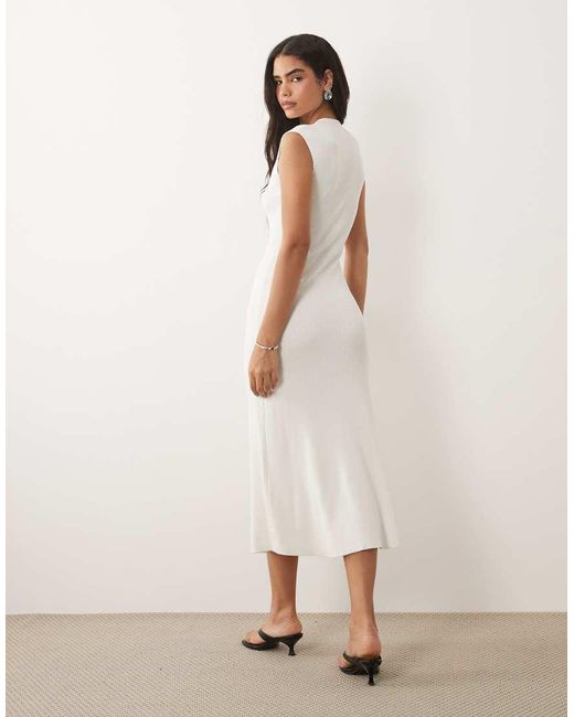 Mango Natural Compact Knit Sleeveless Midi Dress