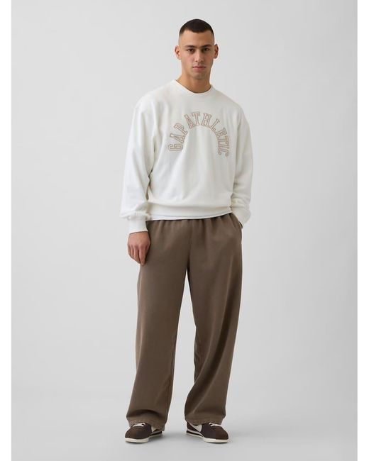 Gap White Athletic Logo Crew Neck Sweater for men