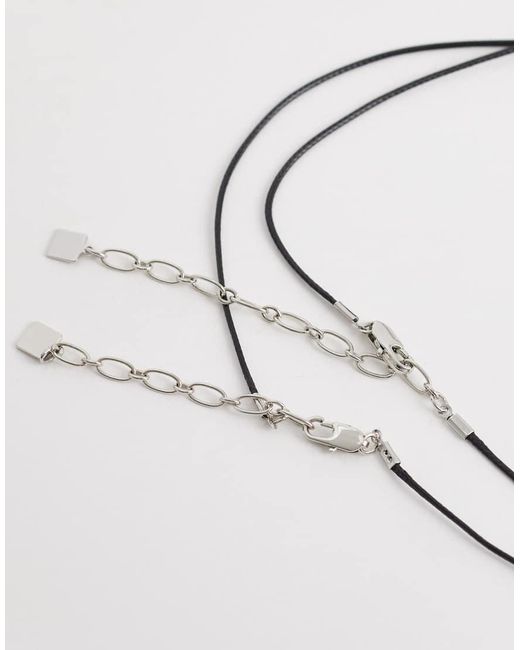 ASOS White Multi-row Pendant Necklaces With Metal Detailing