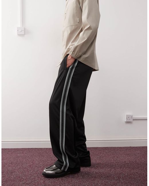 Weekday White Wide Leg Sweatpants With Side Tape Details for men