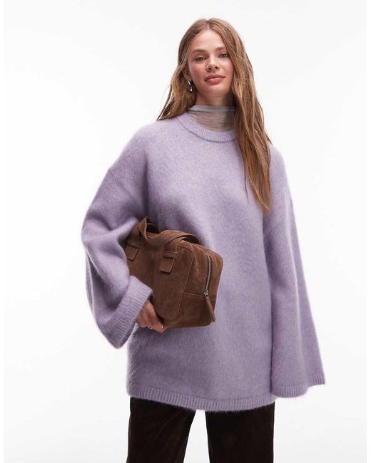 & Other Stories Purple Mohair And Wool Oversized Sweater