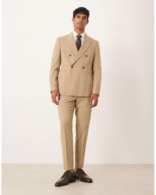 ASOS Natural Double-breasted Regular Jacket for men