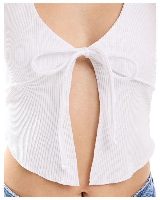 Cotton On White Cotton on – kurzes neckholder-camisole