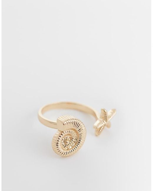 Reclaimed Vintage White Wrap Around Shell Ring