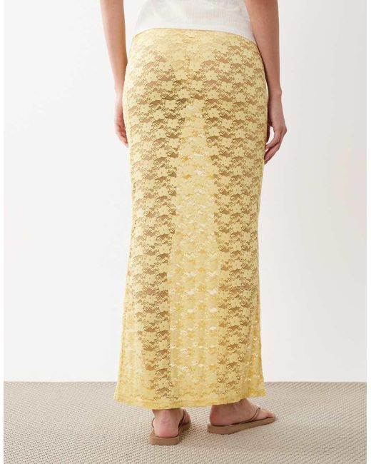 New Look Natural Lace Column Maxi Skirt