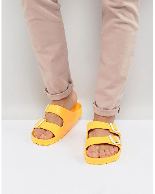 Birkenstock Leather Arizona Eva Sandals in Yellow for Men | Lyst Canada