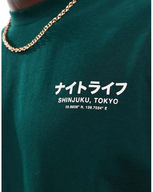 River Island Green Shinjuku Regular Fit T-Shirt for men