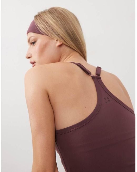 4505 Pink Icon Soft Touch Yoga Cami With Inner Bra And Adjustable Straps