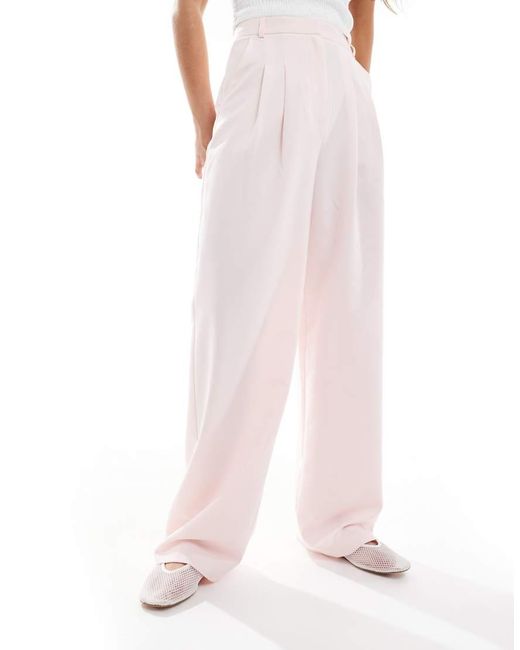 Pantalones Rosas De Corte Sartorial Y Pernera Ancha De Miss Selfridge de color Pink