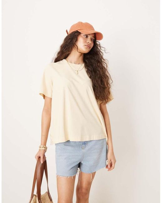 ASOS White Oversized T-Shirt With Broderie Back Detail
