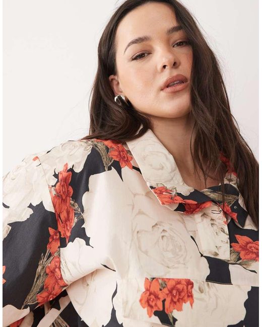 ASOS Red Asos Design Curve Patch Pocket Funnel Neck Jacket