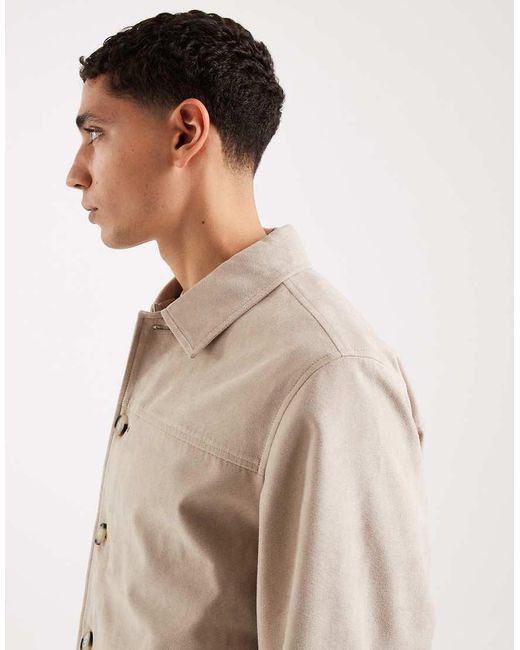 Jack & Jones Natural Faux Suede Jacket for men