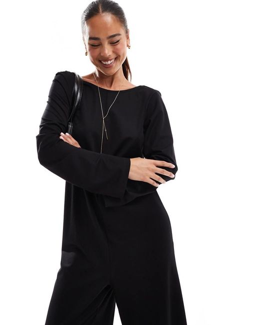 ONLY Black Scoop Back Loose Fit Jumpsuit