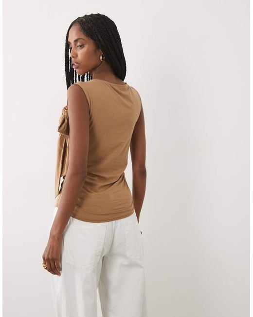 Miss Selfridge Multicolor Tie Shoulder Top