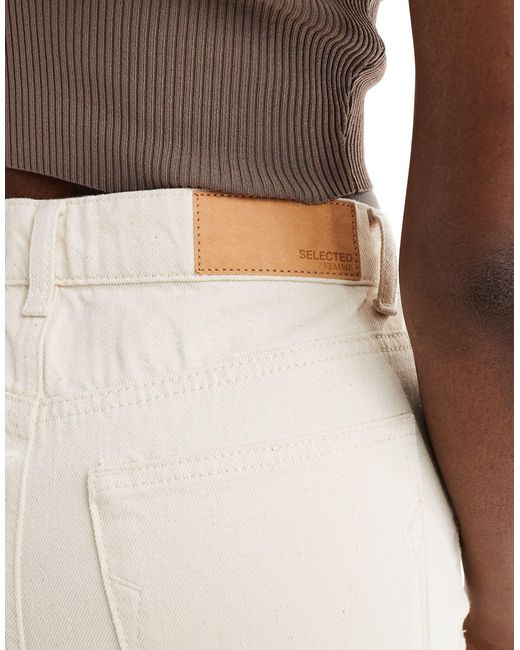 Femme - jean ample - écru SELECTED en coloris White