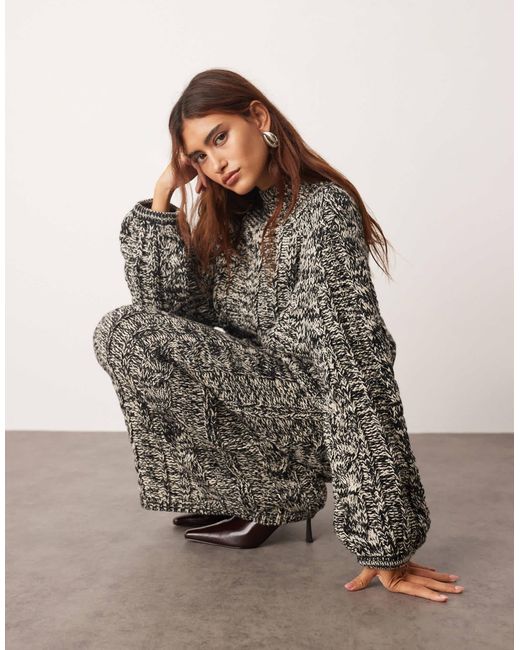 ARRANGE Gray – gerade geschnittener midirock mit zopfmuster