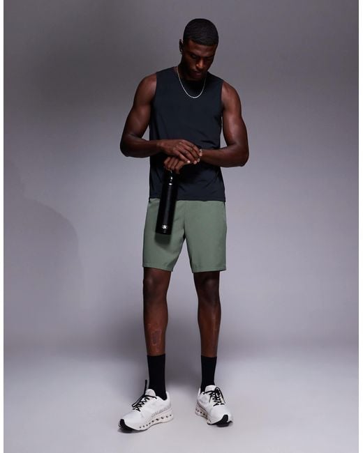 4505 Blue Nylon Performance Mesh Quick Dry Running Tank Top for men