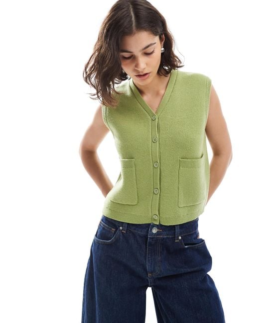 ASOS Green Boxy Structured Vest