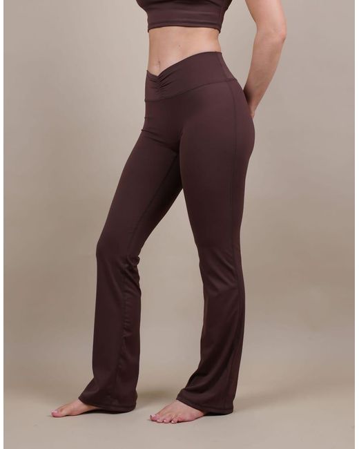 SIMMI Natural Ruched Front Flared Leggings