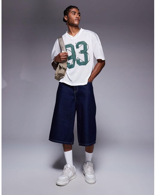 ASOS Gray Boxy Oversized T-shirt With Dropped Shoulder And V Neck With Sports Graphic for men