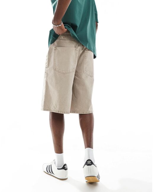 ASOS Green Long Length Denim Jort for men