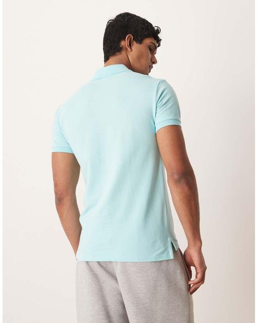 Polo Ralph Lauren Blue Icon Logo Slim Fit Pique Polo for men