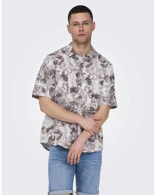 Only & Sons Overhemd in het Gray voor heren