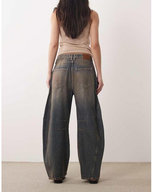 Free People Natural Good Luck Mid Rise Barrel Jean