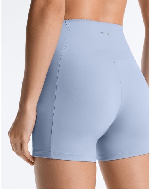 Oysho Blue 10cm Compressive Pocket High Rise Hot Pants