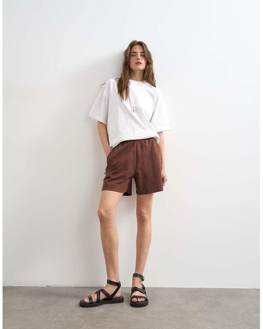 TOPSHOP White Interlock jogger Shorts Co-ord