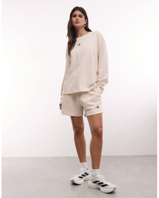 Adidas Originals Natural Three Stripes Studios Long Sleeve Top