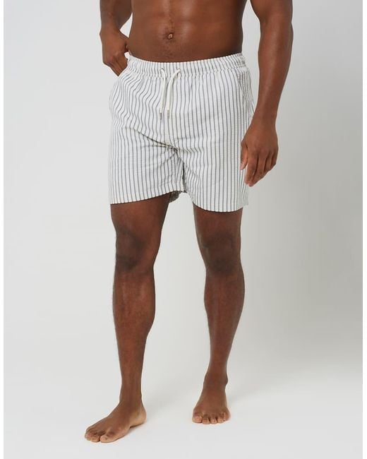 Brave Soul White Elasticated Swimshorts for men