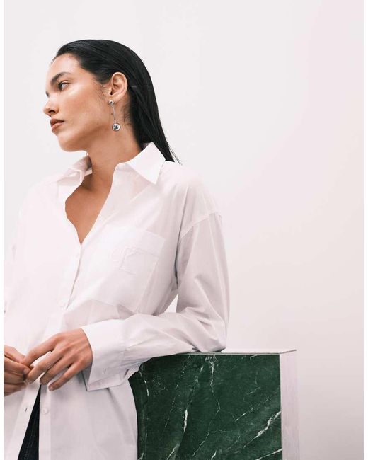 Calvin Klein Oversized Overhemd in het Natural