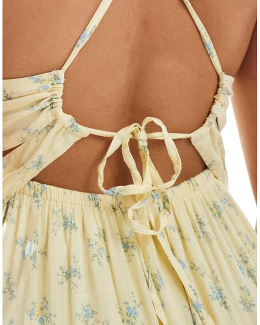 Hollister Natural Open Back Maxi Dress With Thigh Split