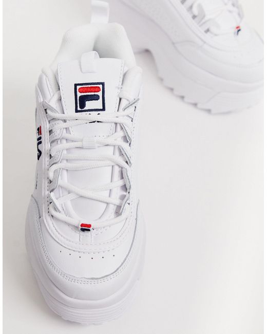 zapatillas blancas plataforma fila