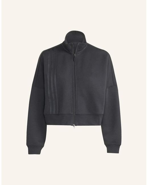 Chaqueta De Chándal Negra Con Cremallera Y Detalle De 3 Rayas Off Placed De Adidas Originals de color Blue