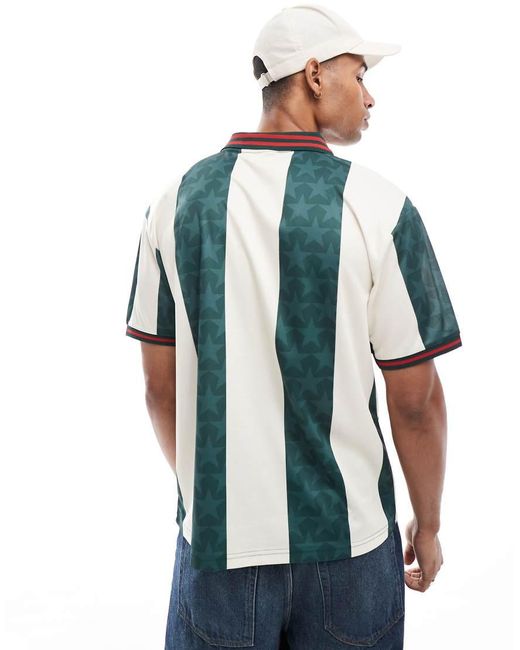 Cotton On Blue Oversized Sporty Polo With Mexico Graphic for men