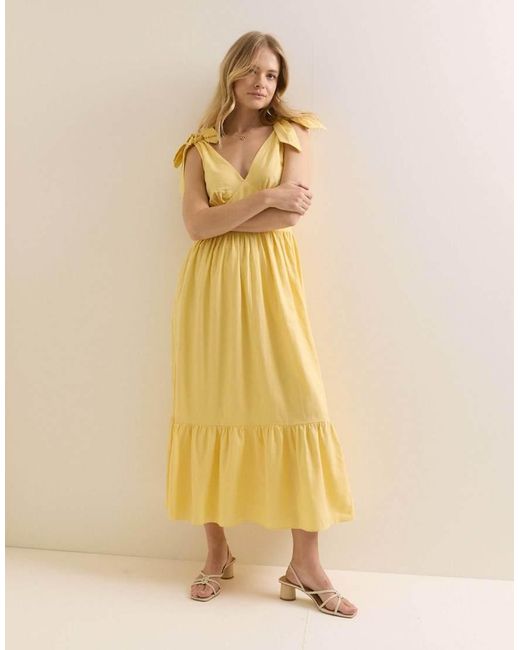 Nobody's Child Yellow Tiered Coen Midi Dress
