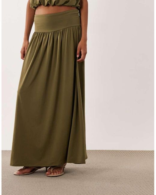 ASOS Green Co-ord Dropped Waist Maxi Skirt With Split Detail