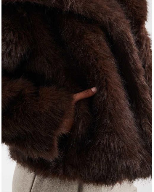 ONLY Black Faux Fur Oversized Collar Jacket